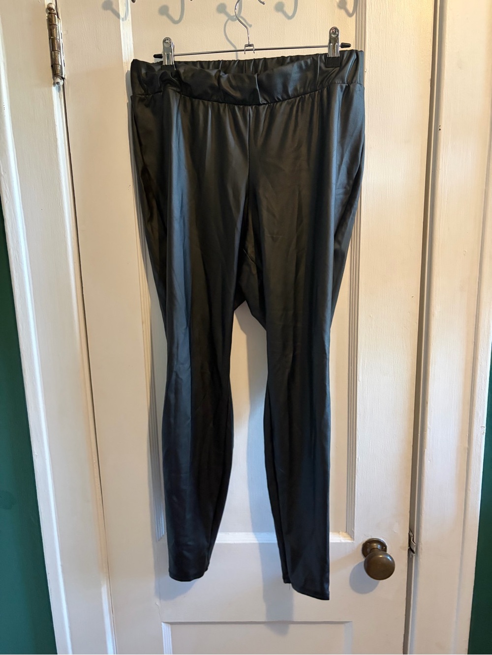 torrid Black Faux Leather Legging Pants with Elastic Waist